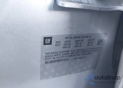 2017 Chevrolet Malibu 1Lt z USA, uszkodzony, nr VIN 1G1ZE5ST0HF273132